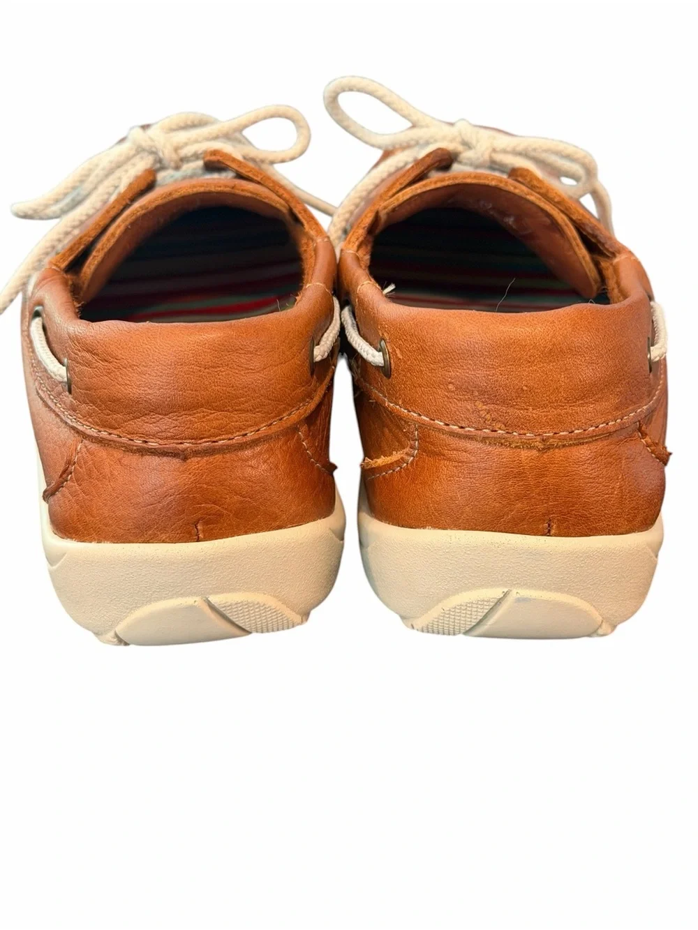 SAS Tripad Comfort Brown Leather Boat Shoes Lace Up Moc Toe Size 8M